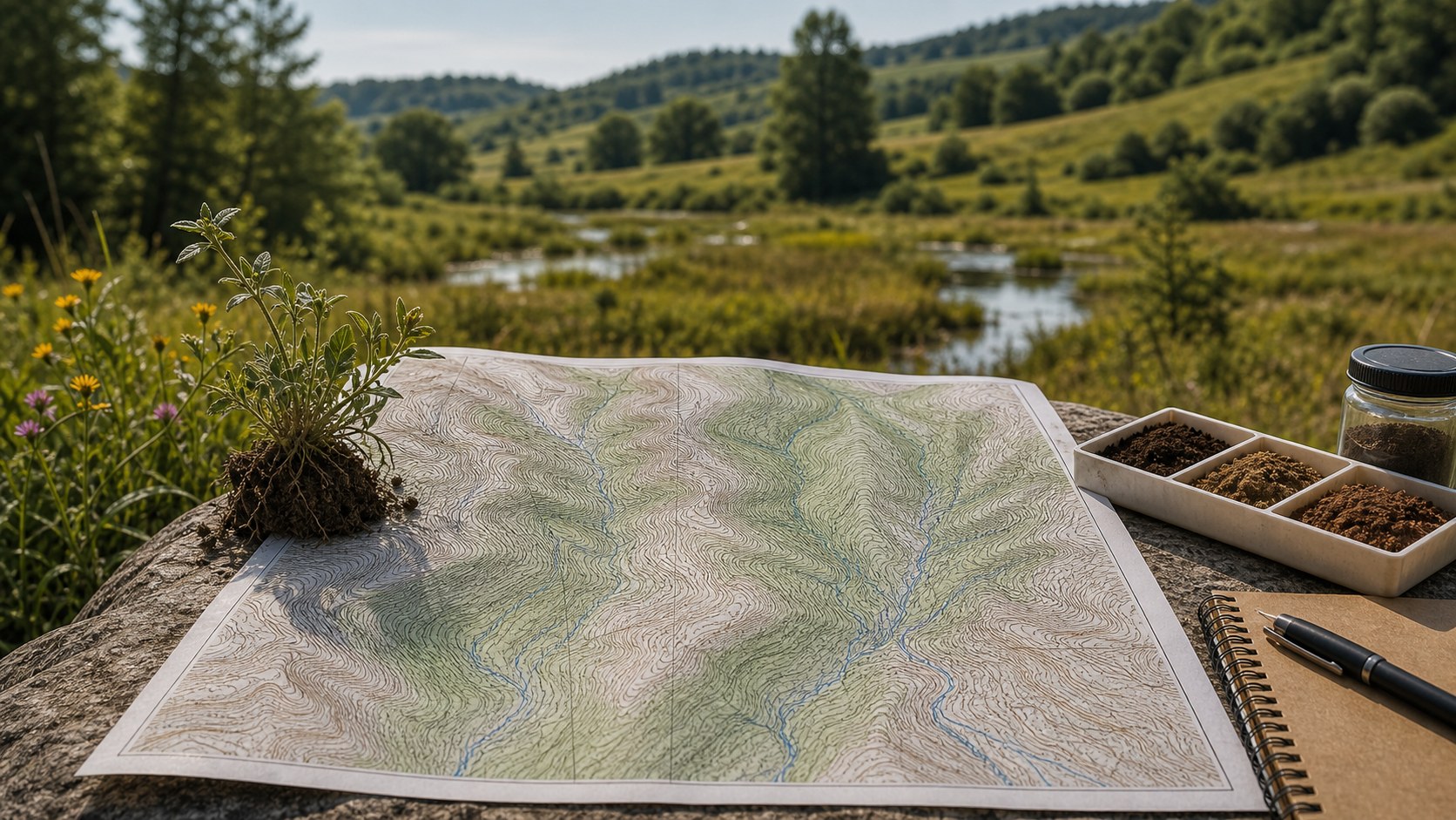 Featured image for How 2D Topographic Maps Help in Land Conservation showing topographic map reading and terrain context