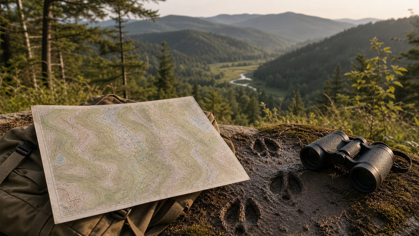 Featured image for How to Analyze Topographic Maps for Wildlife Habitats showing topographic map reading and terrain context
