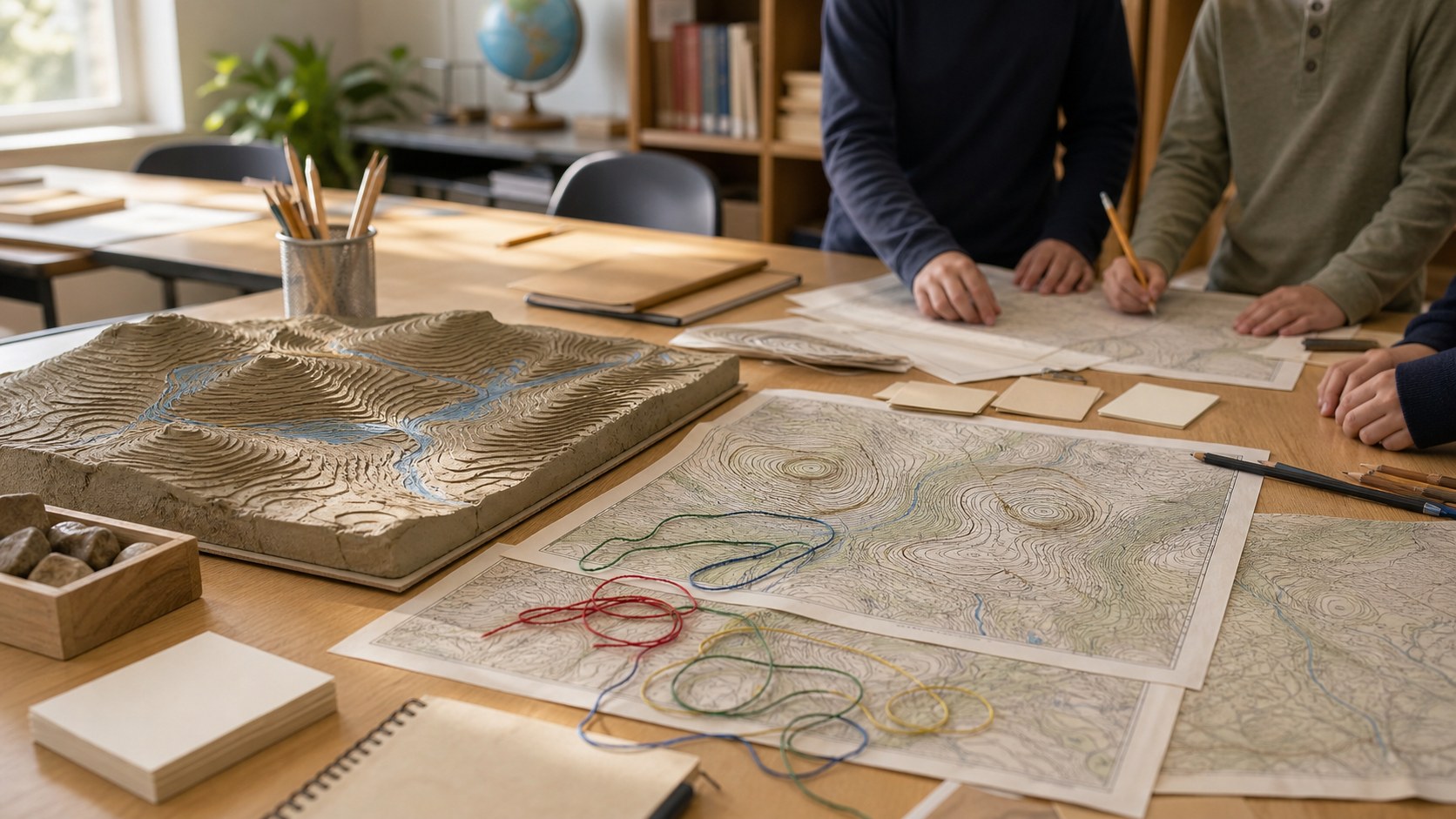 Featured image for How to Teach Topographic Map Skills in Schools showing topographic map reading and terrain context